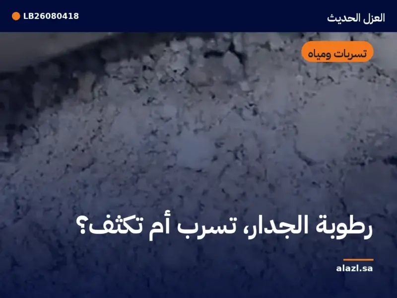 غلاف المقالة: رطوبة الجدار: تسرب أم تكثّف؟ — إطار من أعمالنا خلف عنوان المقالة